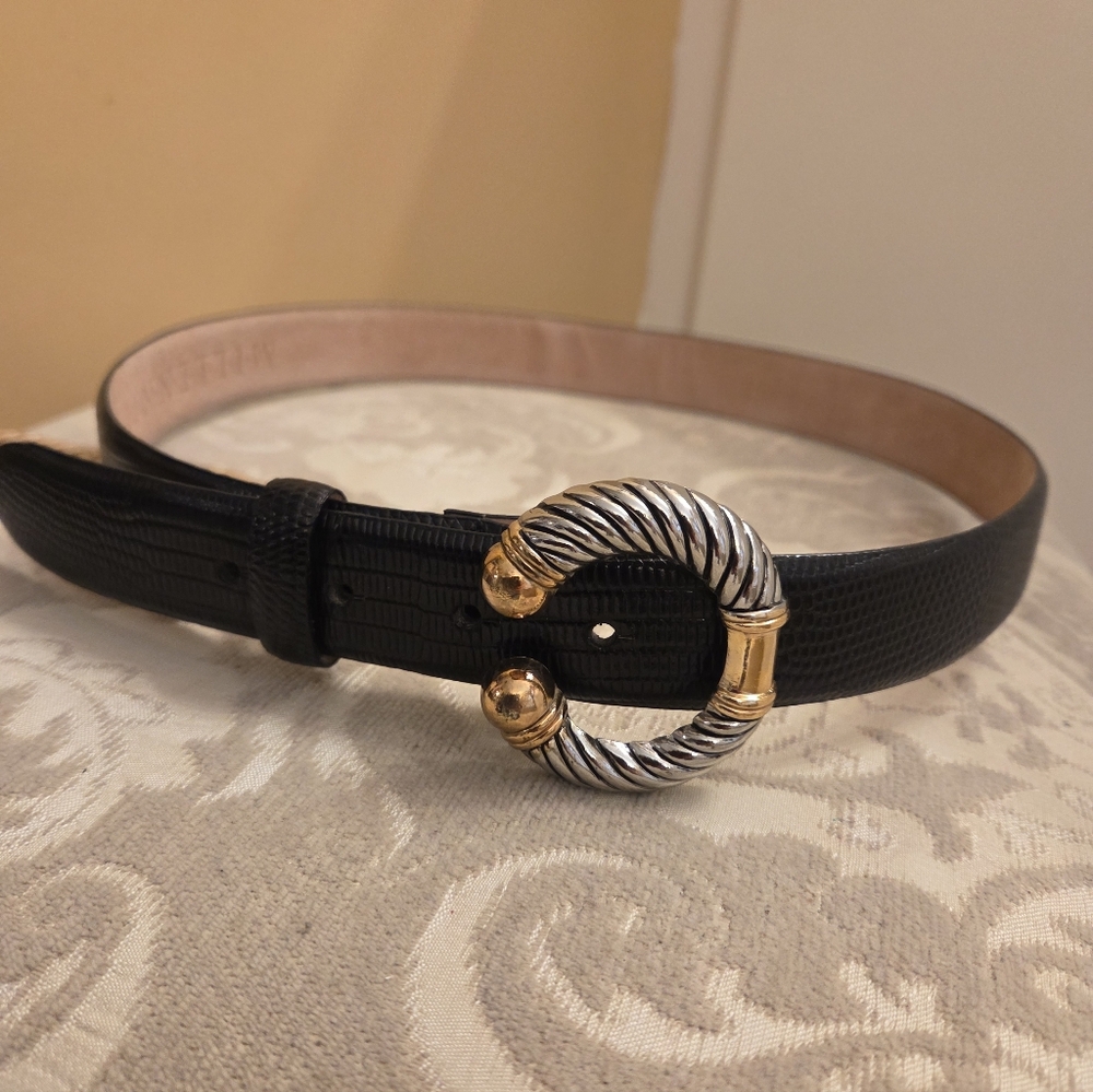 MILLENMIUM gold And Silver Buckle Black Belt